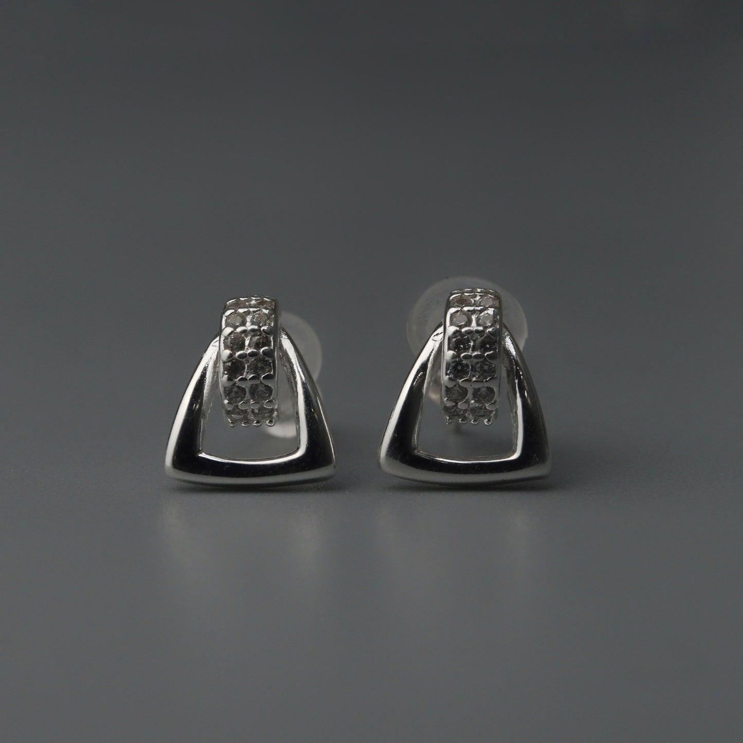 ATHARV S925 Silver Geometric Triangle Stud Earrings