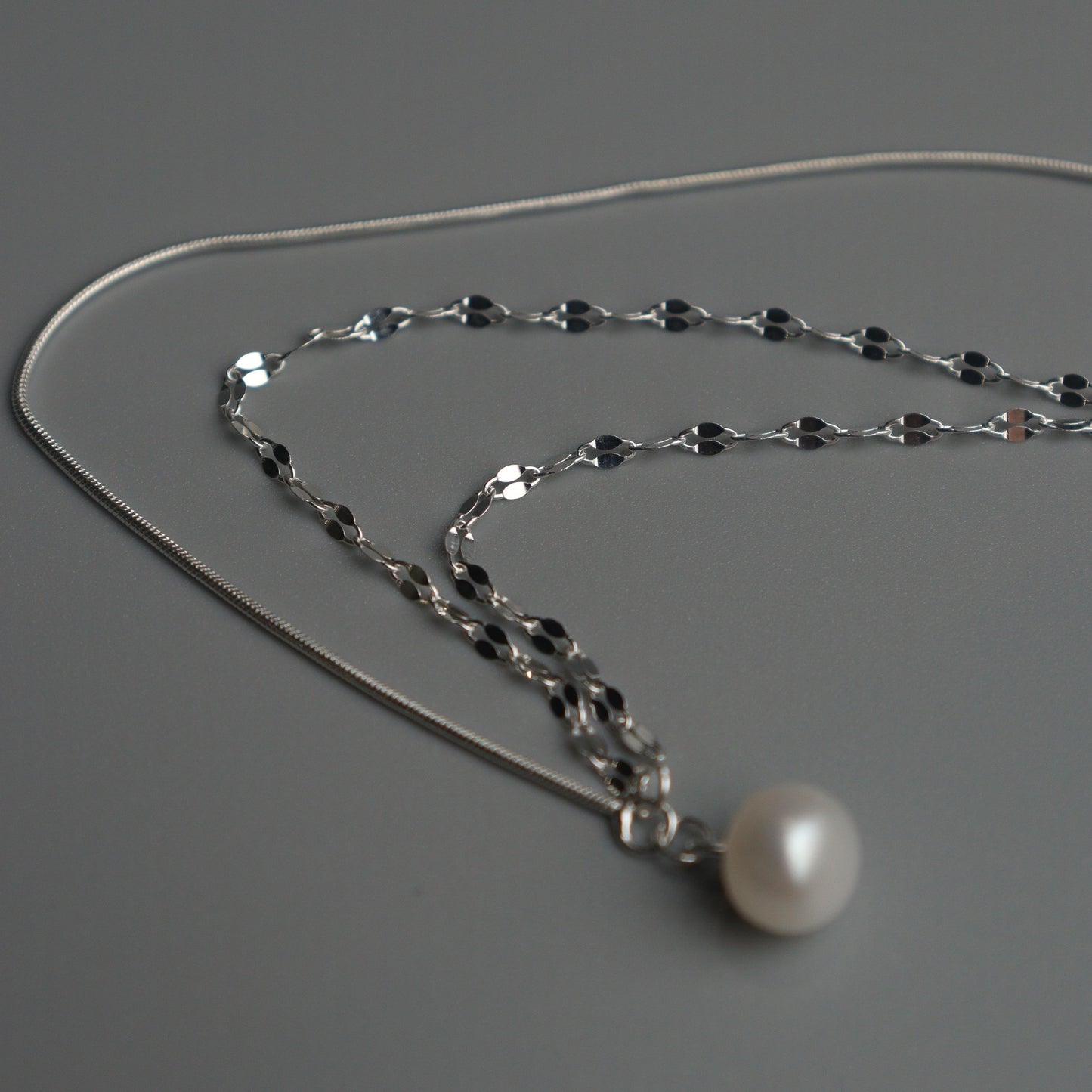 SORSHA S925 Silver Fresh Water Pearl Pendant Triple Dancing Necklace