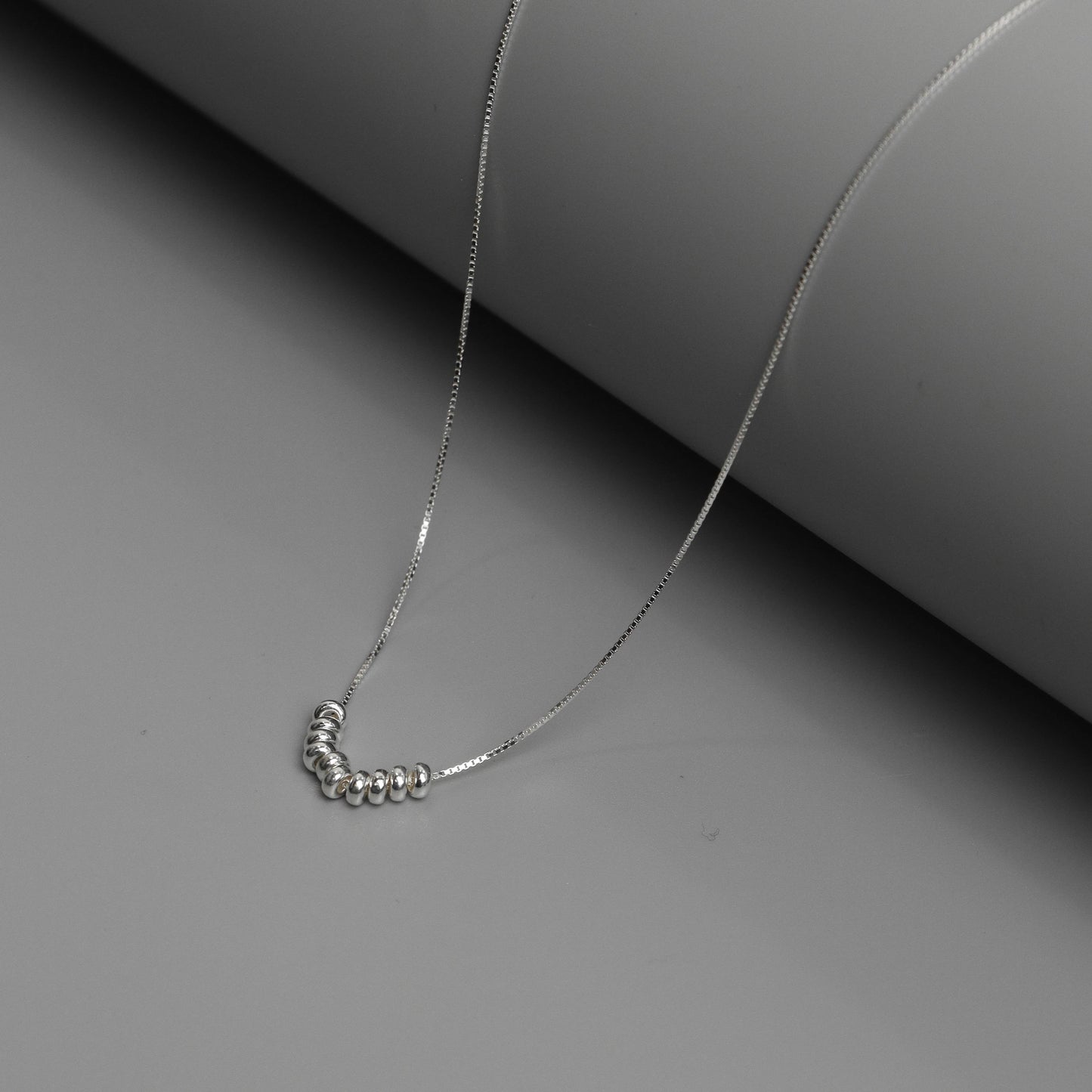 EBELLA S925 Silver Abacus Beads Pendant Chain Necklace for Women