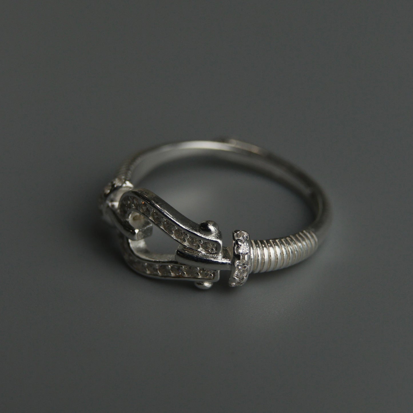 SARINA S925 Silver Anchor D-Shackles Adjustable Ring