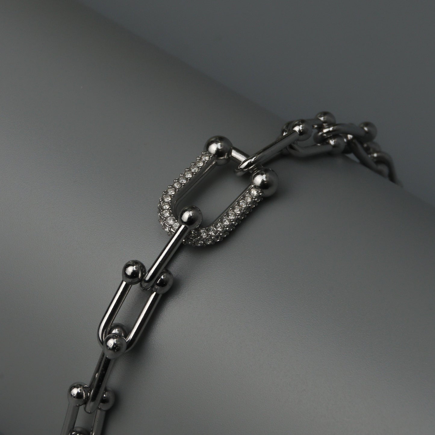Silver BENICE Centered U Full Embedded Hollow Buckle Bracelet Fashion For Women