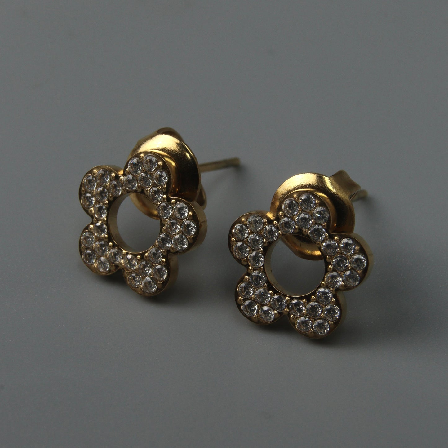 NICA Daisy Flower Embedded 10mm Stud Earrings for Women