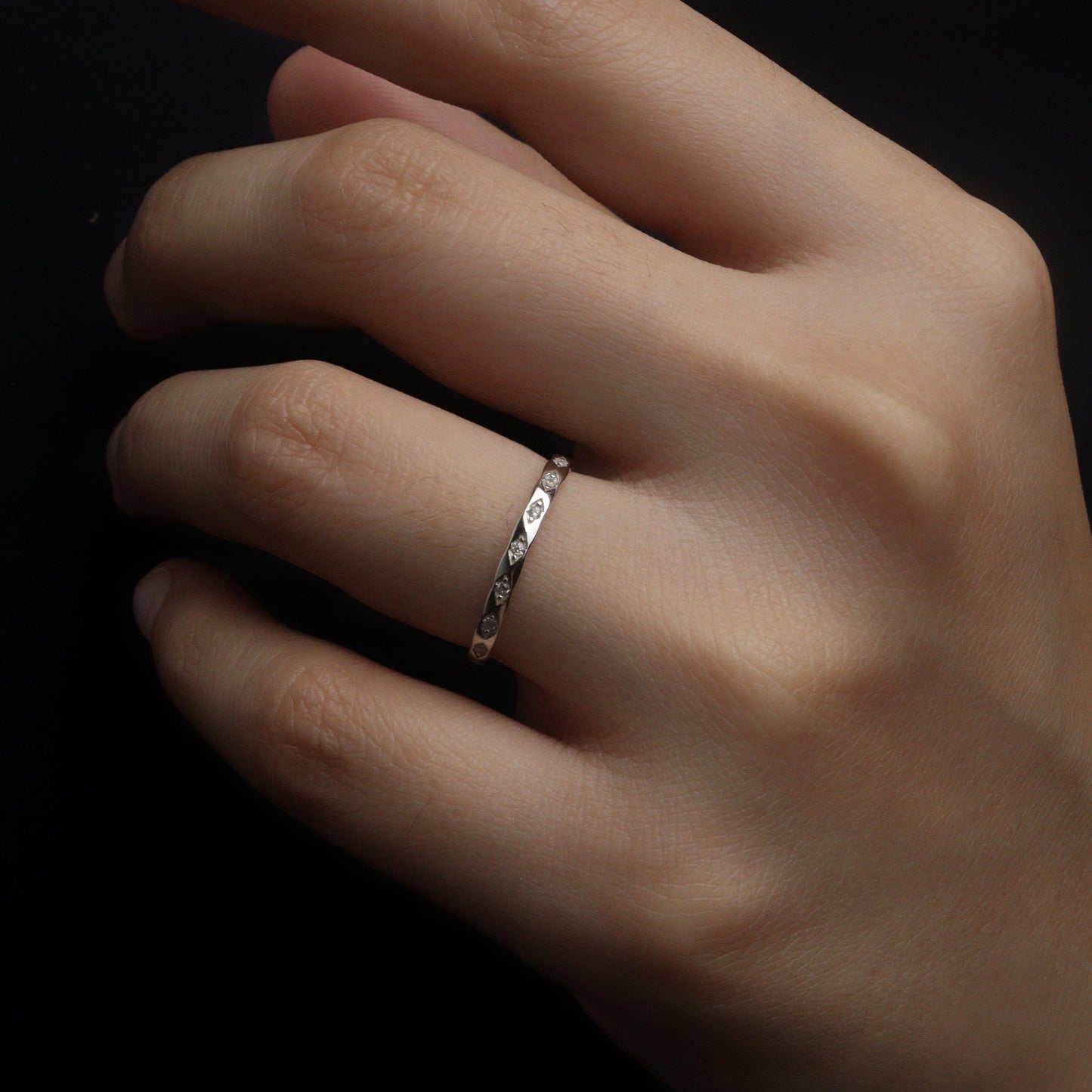 ZERION S925 Silver Embedded Open Adjustable Ring