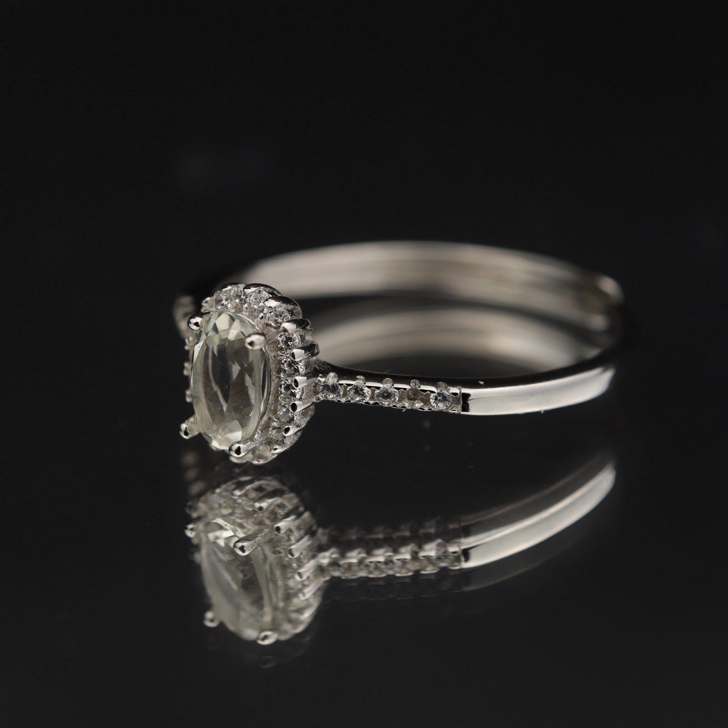 Silver Adjustable Ring Quartz Colourless Gemstone Pawnable Women's Accessories with AGCL Certification