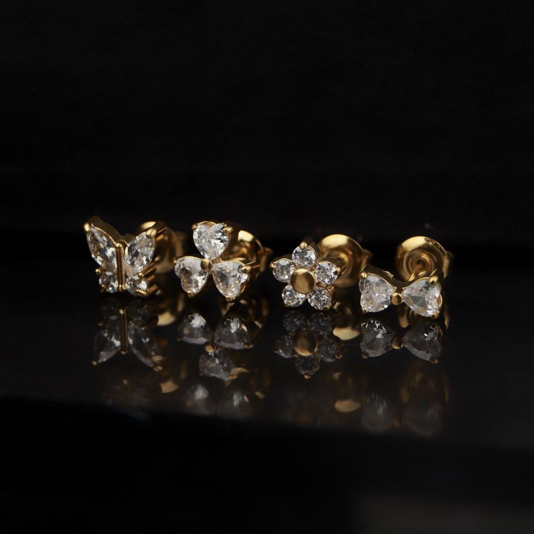 Mini Shiny Stud Earrings Collections Women's