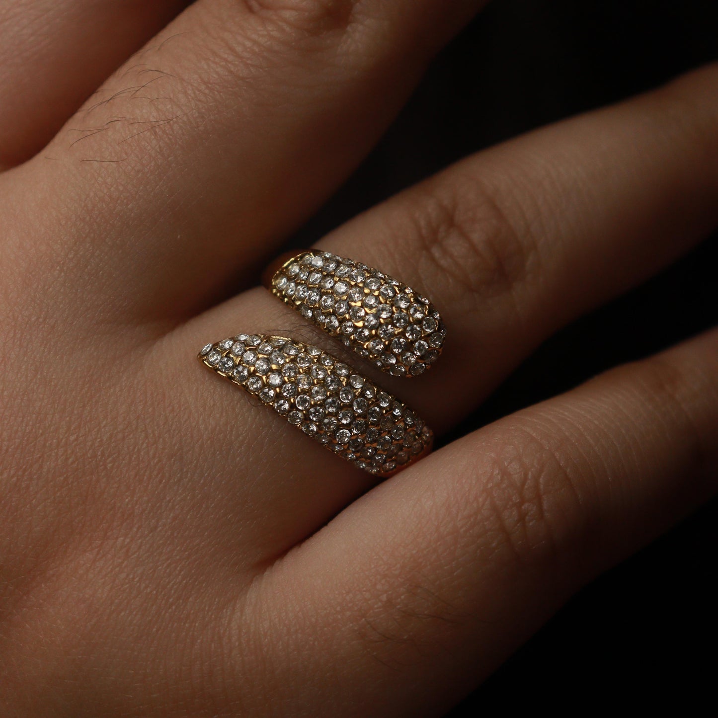 HB Jewelry KAILA Embedded Wrap Adjustable Ring for Women