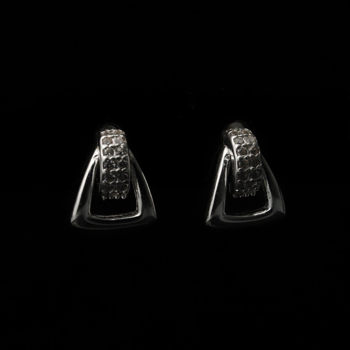 ATHARV S925 Silver Geometric Triangle Stud Earrings