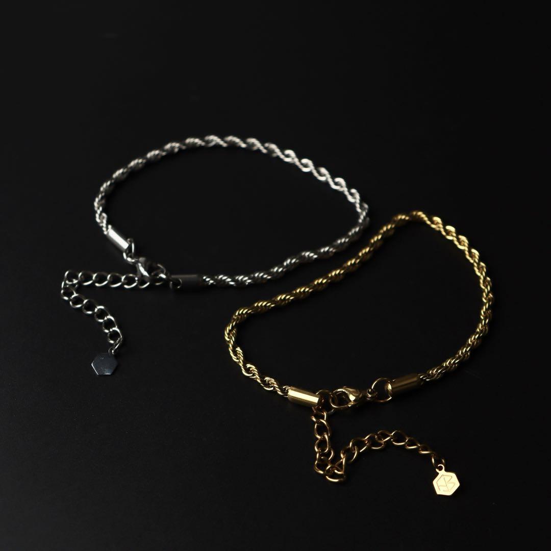 Men Jewelry ROLAND Gld/Silver Twisted Rope Bracelet Fashion For Men's