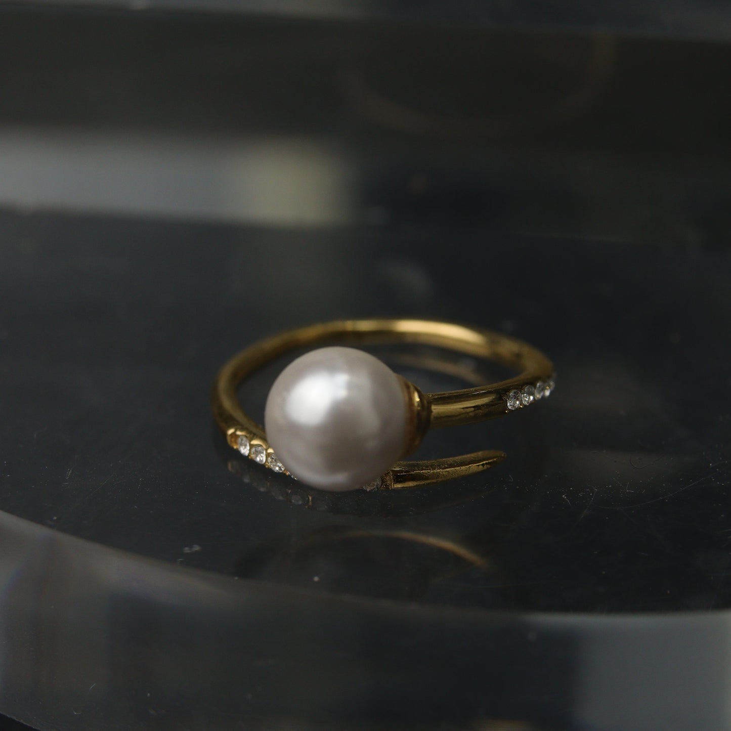 ZEST Synthetic Pearl Adjustable Ring for Women