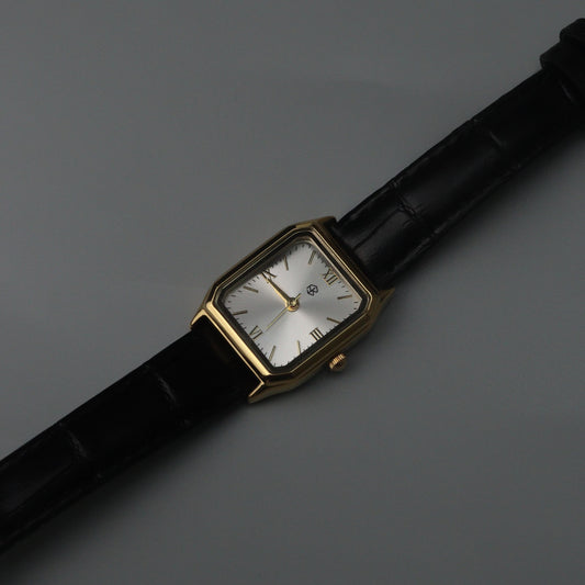 OMARIS Octagon Sides Rectangle Women's Fashion Quartz Leather Watch