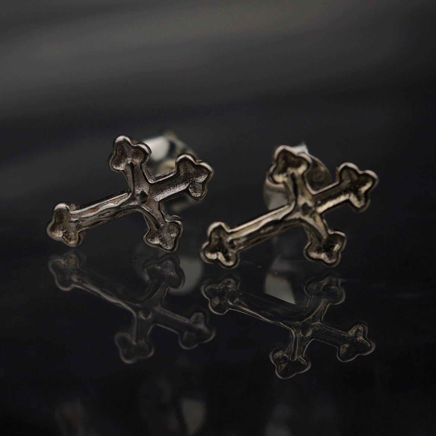 TORIN S925 Silver Gothic Cross Stud Earrings Women's