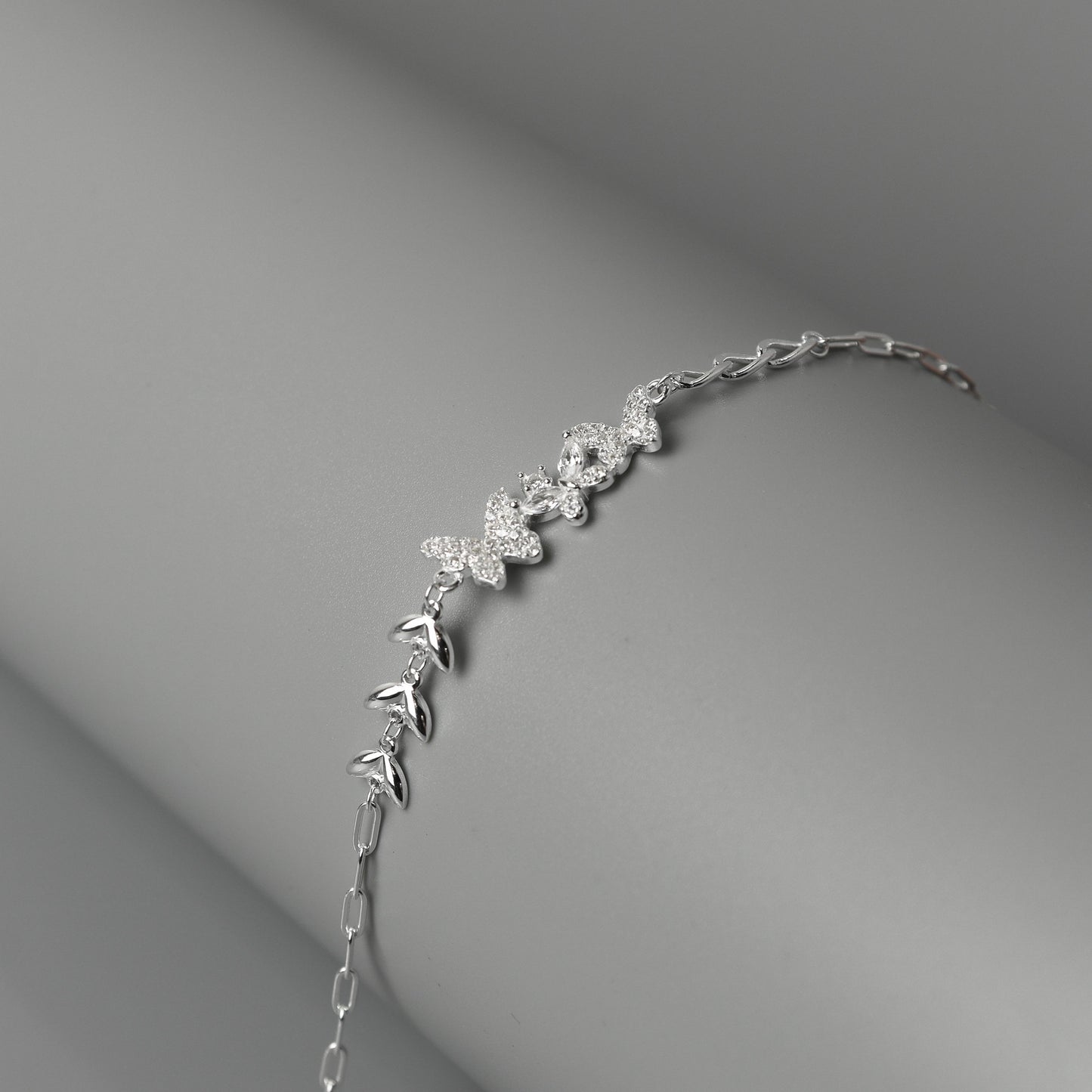 CHRYSALIS S925 Silver Shiny Butterflies for Women Bracelet
