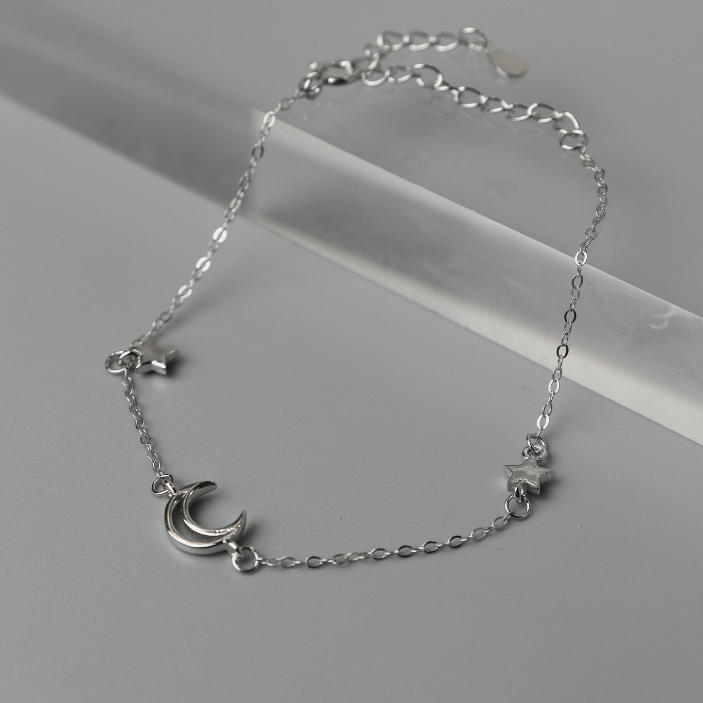 ASTRA S925 Silver Hollow Crescent Moon for Women Bracelet