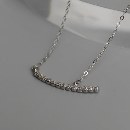 SKYLINE S925 Silver Smile Bar Pendant Chain Necklace for Women