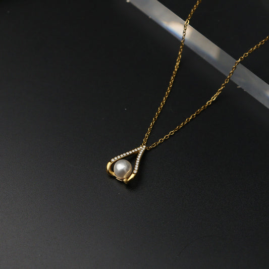 Synthetic Pearl Cage Collection Of Necklace and Earrings Women's