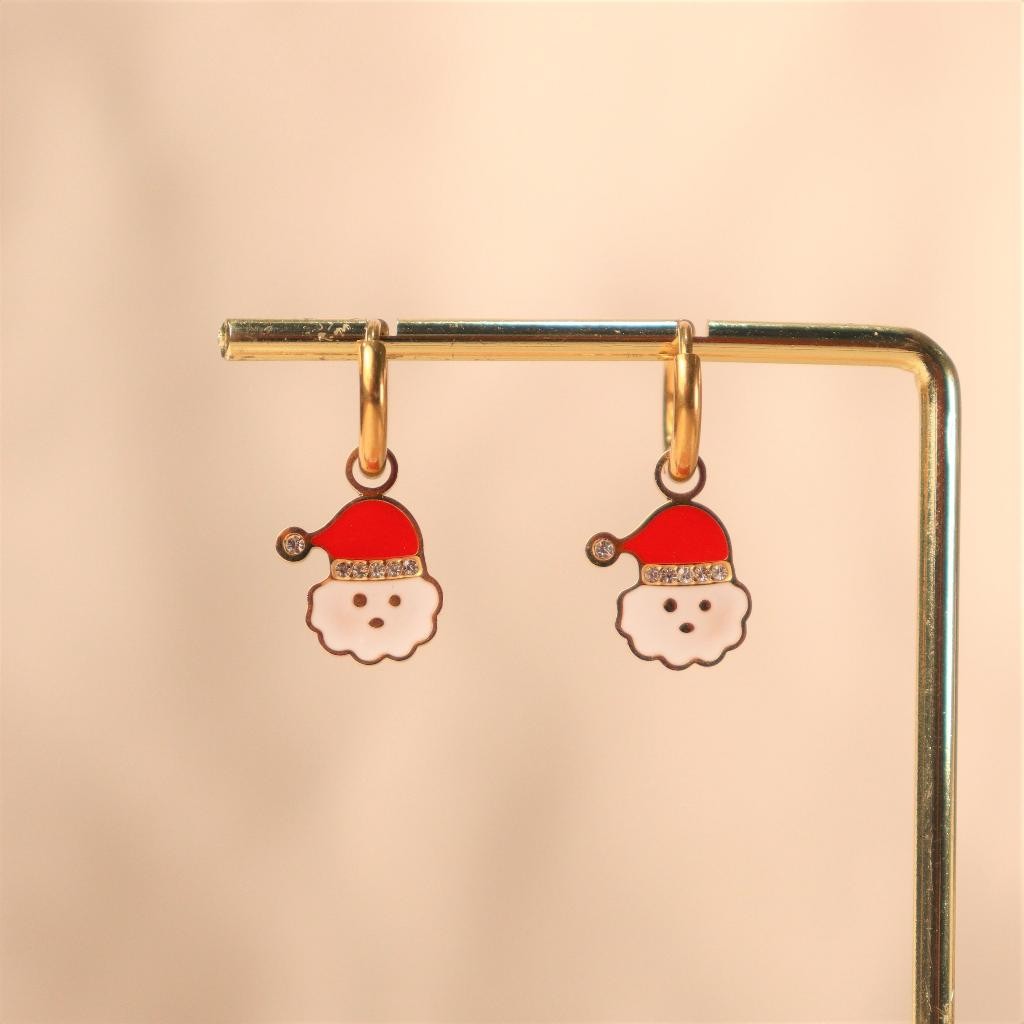 CHRISTMAS SANTA CLAUS Clip Earrings