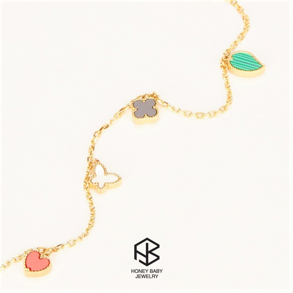 HEATHER Butterfly Heart-Shaped Chain Anklet