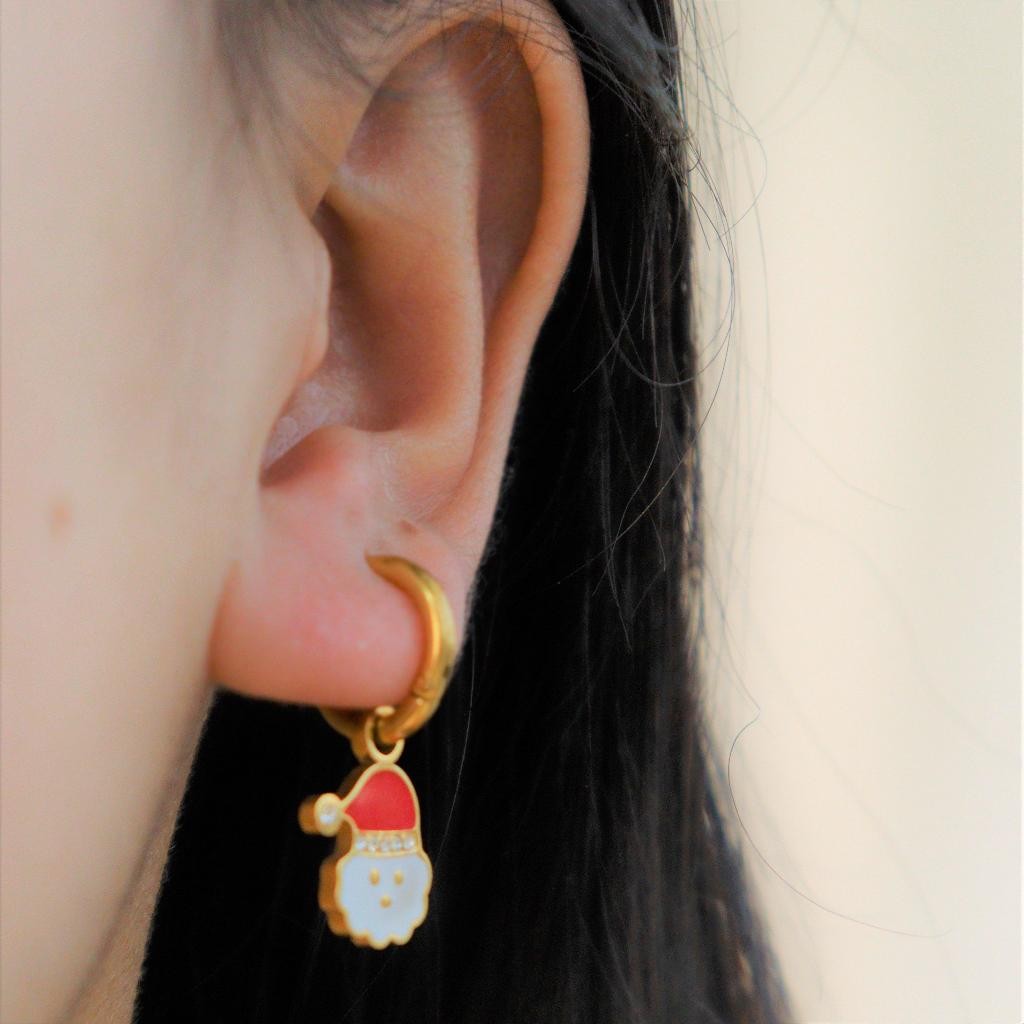 CHRISTMAS SANTA CLAUS Clip Earrings