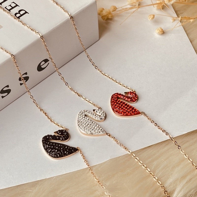 ALINA Gold Plated Swan Pendant Chain Necklace Fashion