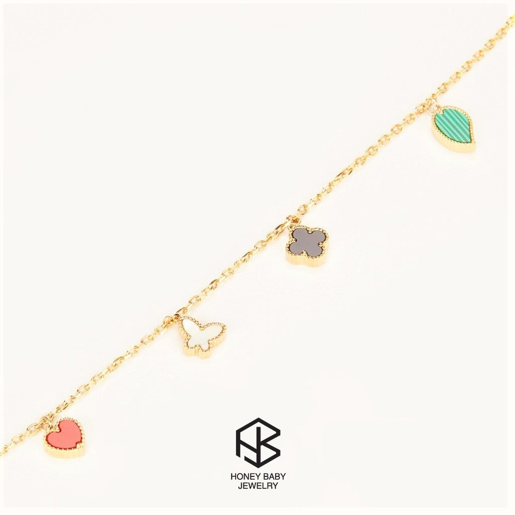 HEATHER Butterfly Heart-Shaped Chain Anklet