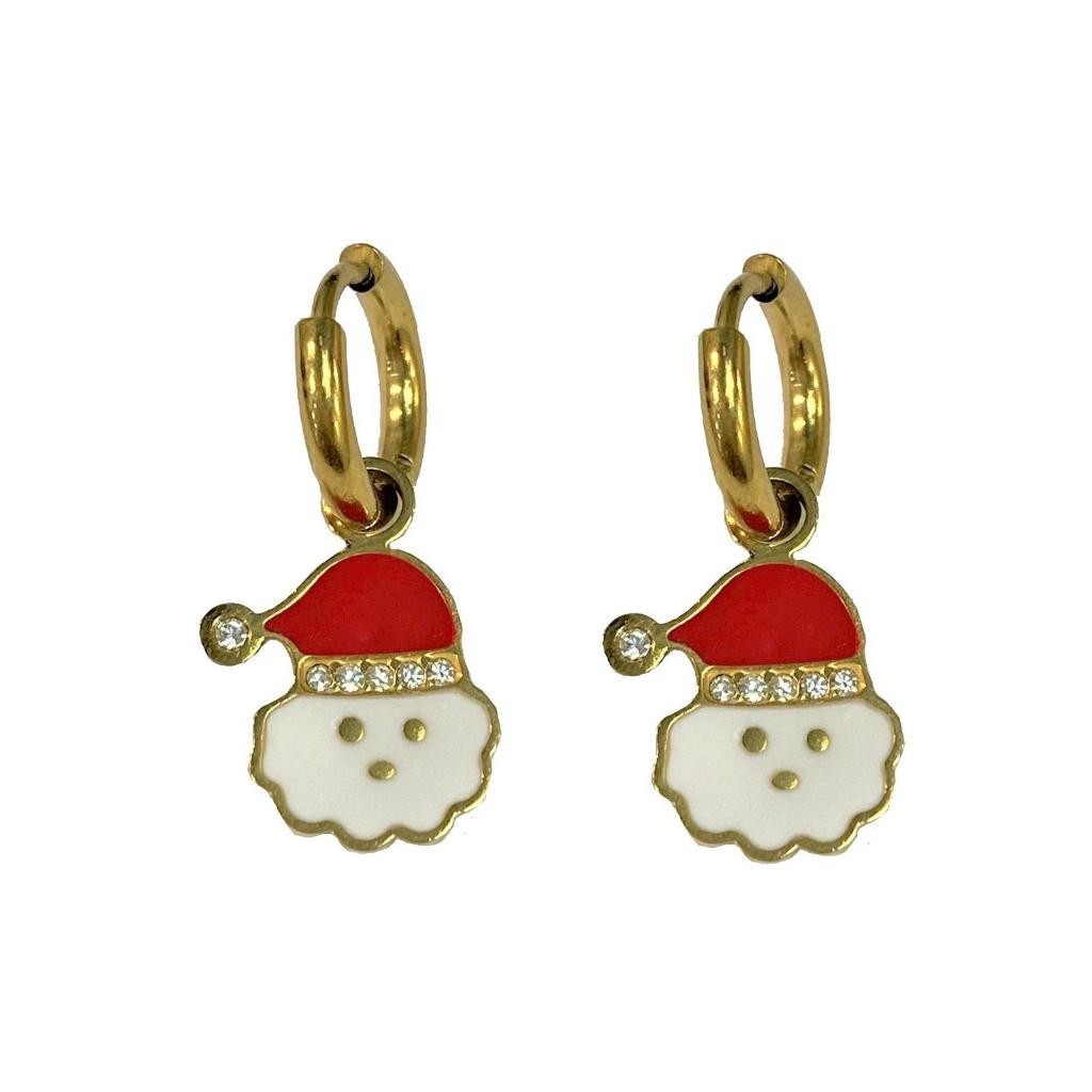 CHRISTMAS SANTA CLAUS Clip Earrings
