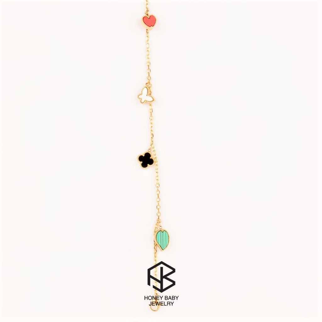HEATHER Butterfly Heart-Shaped Chain Anklet