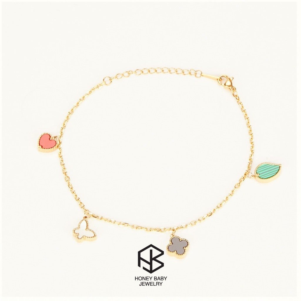 HEATHER Butterfly Heart-Shaped Chain Anklet