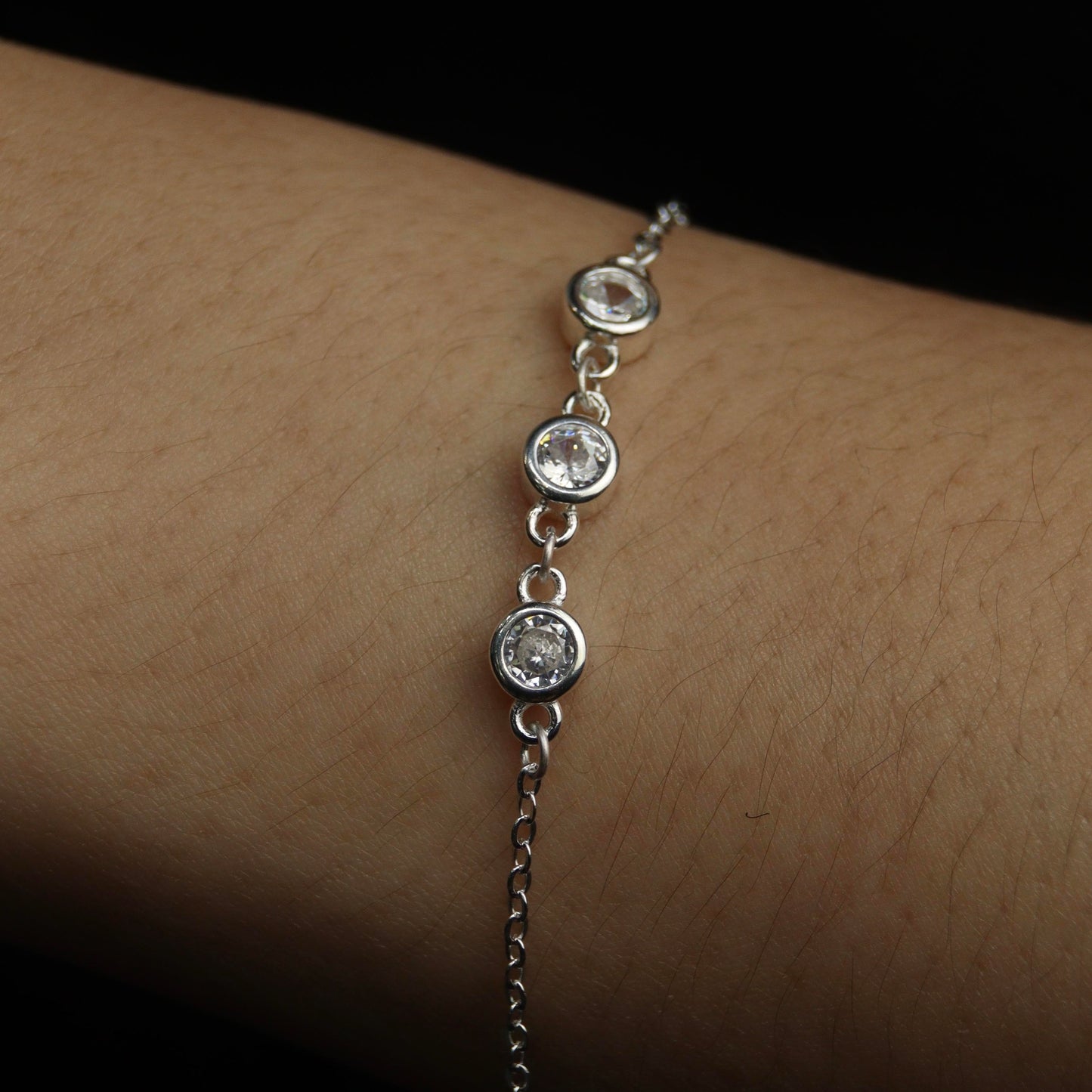 NASHIRA S925 Silver Stone Bracelet