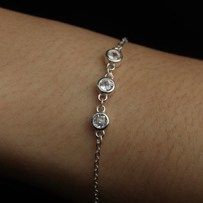 NASHIRA S925 Silver Stone Bracelet