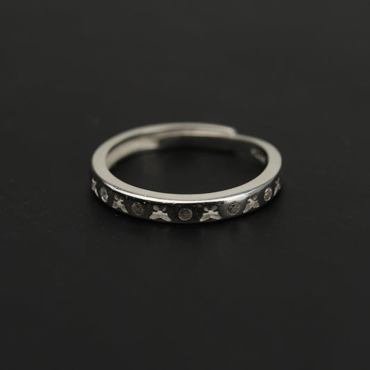 ECHO S925 Silver Engraved Butterfly Adjustable Ring for Women