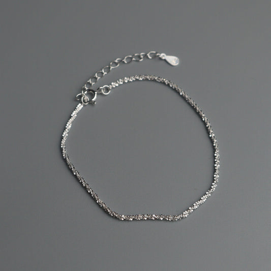 VIOSA S925 Silver for Men Women Shiny Stars Bracelet