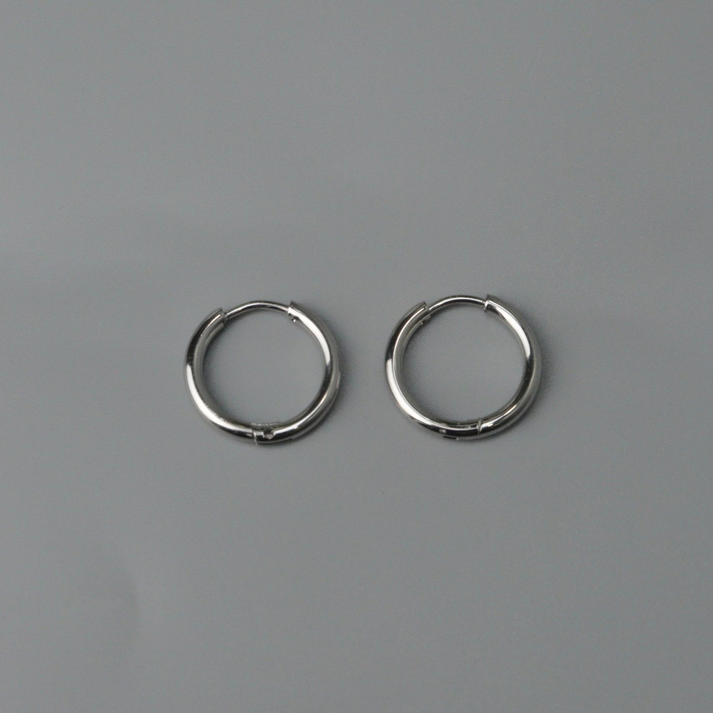 RADHA Silver/Black Small Thin Hinged Hoop Earrings Women's