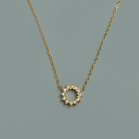 LUAN Sun Disc Pendant Chain Necklace For Women's