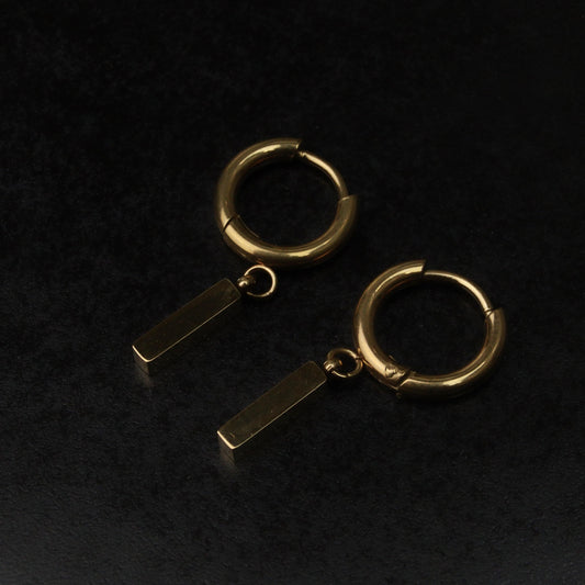 MARINE Small Bar Drop Huggie Earrings