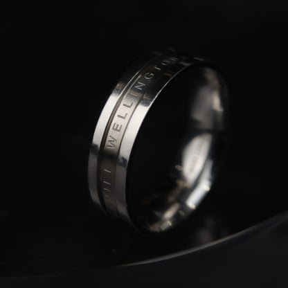 Men Jewelry DANIEL Silver 6mm Wide Inlay Ring Fashion For Men's