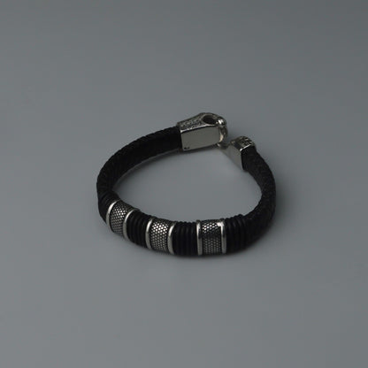 Men Jewelry MAEL Black Snake Charm Leather Bracelet Fashion Accessory for Men