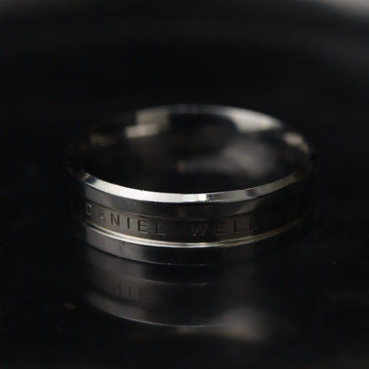 Men Jewelry DANIEL Silver 6mm Wide Inlay Ring Fashion For Men's