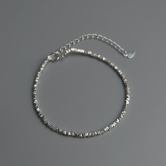 ZOSIA S925 Silver for Men Women Irregular Square Bracelet