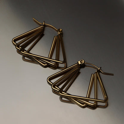 ALONDRA Multi Triangle Big Hoop Earrings For Women's