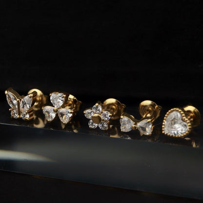 Mini Shiny Stud Earrings Collections Women's