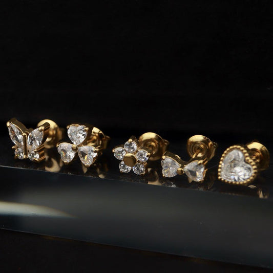 Mini Shiny Stud Earrings Collections Women's