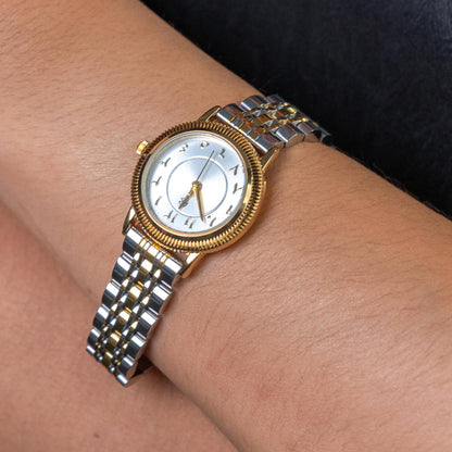 FARES Arabic Number Dial Snake Two-Tone Men's Watch Quartz Movement, Thick Strap Fashion Watch