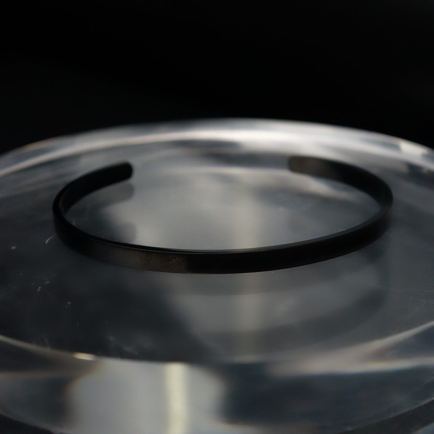 Men Jewelry OLIVER Black/Silver/Gld Plain Open Bangle Fashion For Men's