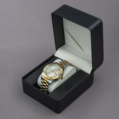 CORVANE Two-Tone Men's Watch with Date and Day Display, Quartz Movement, Thick Strap