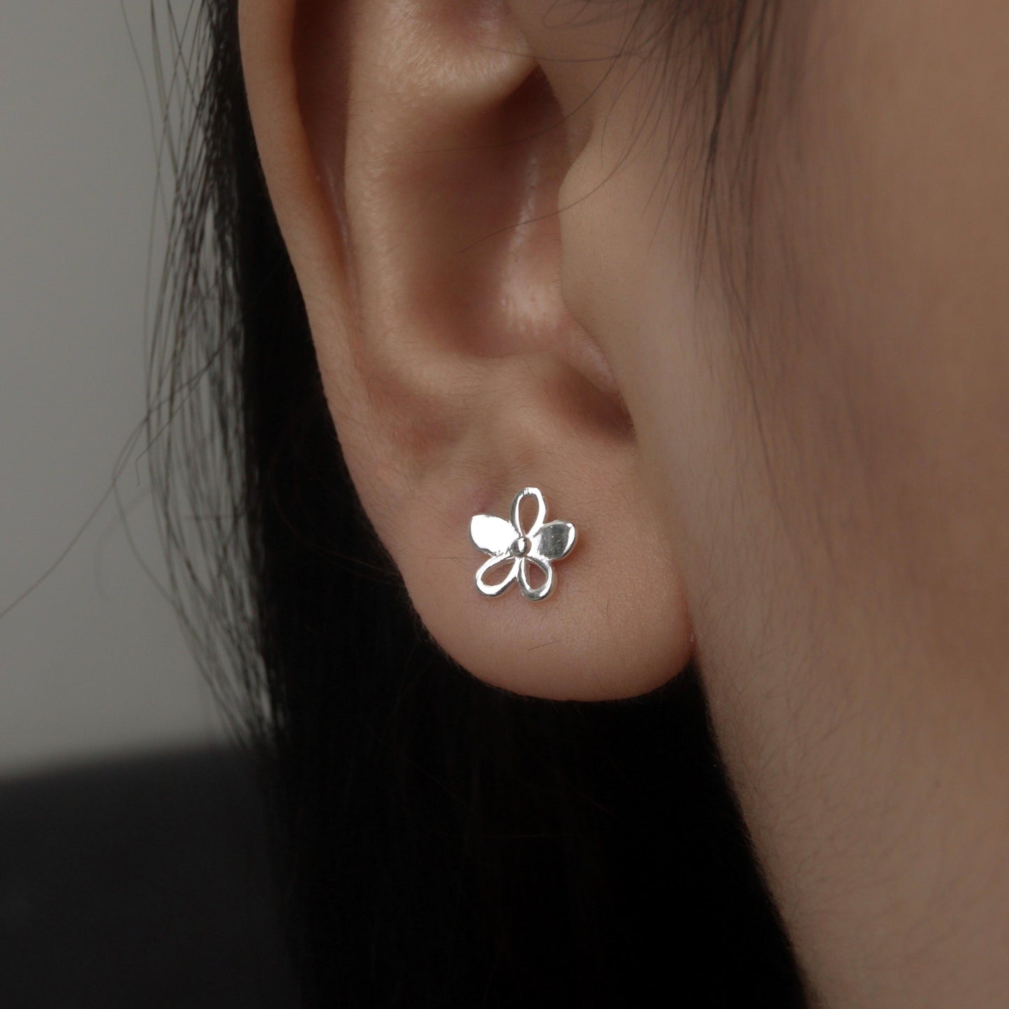 LICEA S925 Silver Hollow Flower Stud Earrings Women's