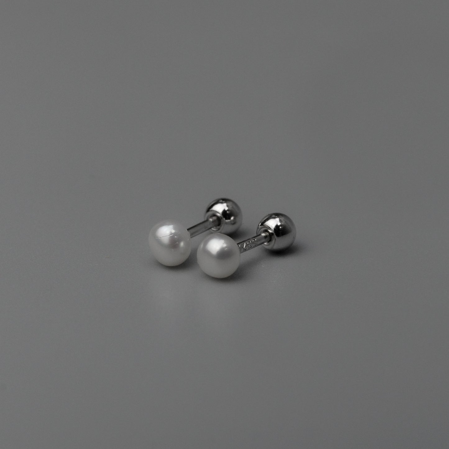 SHORE S925 Silver 3mm Pearl Stud Earrings Women's
