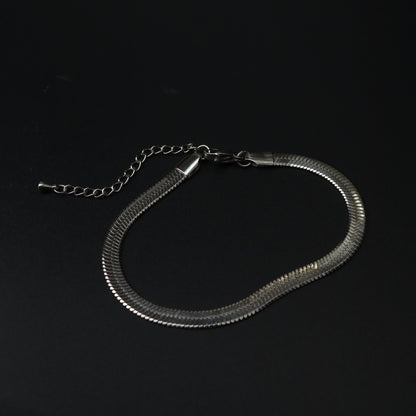 Men Jewelry ZEKE Silver Flat Bracelet Fashion For Men's
