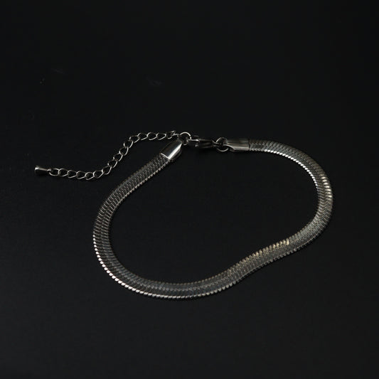 Men Jewelry ZEKE Silver Flat Bracelet Fashion For Men's