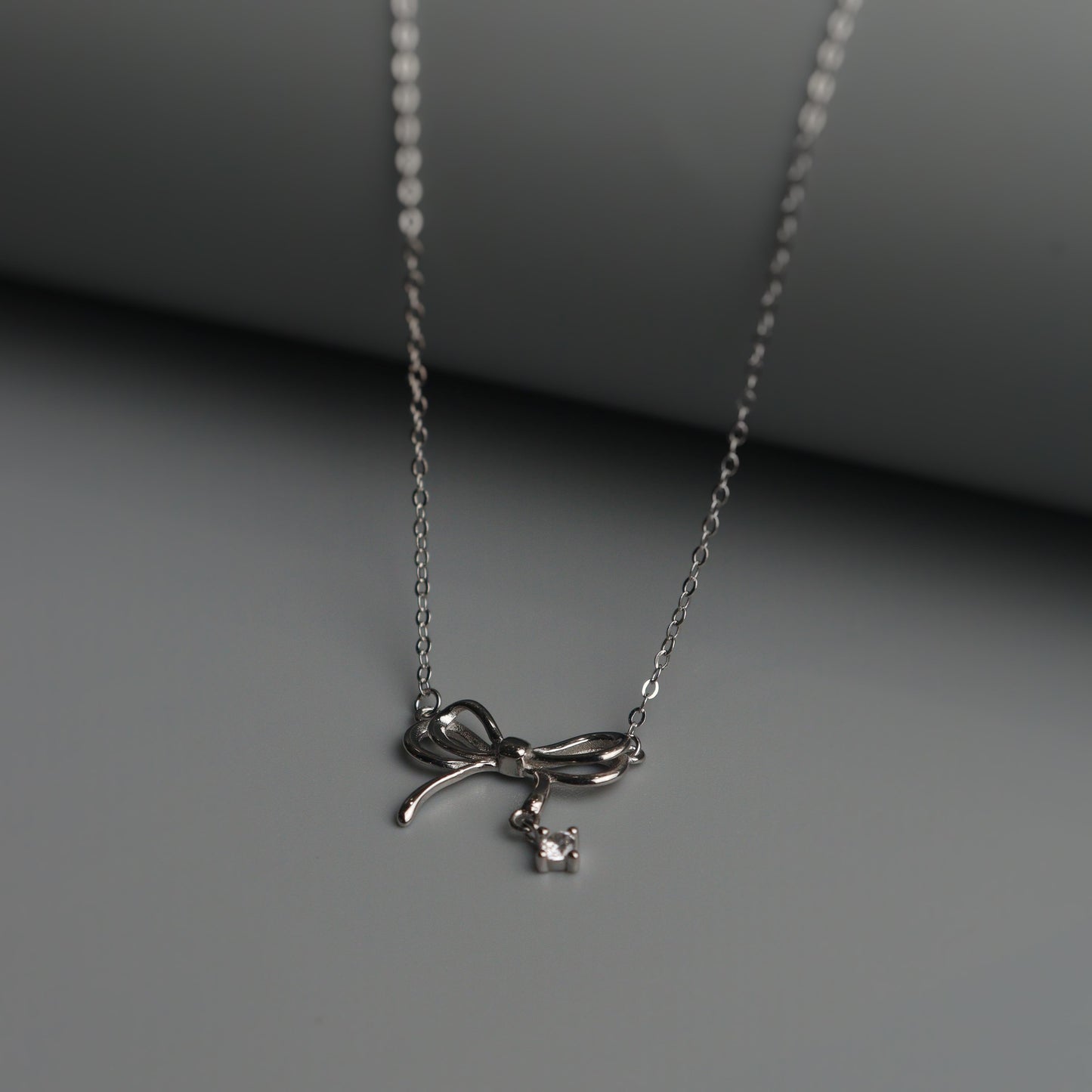 SUD S925 Silver Ribbon Necklace