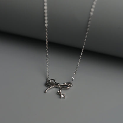 SUD S925 Silver Ribbon Necklace